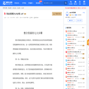 整合资源的七大步骤 .pdf-原创力文档